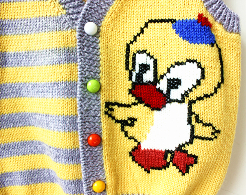 婴幼儿纯手工编织毛衣背心 手织棒针宝宝马夹 男儿童无袖坎肩外套