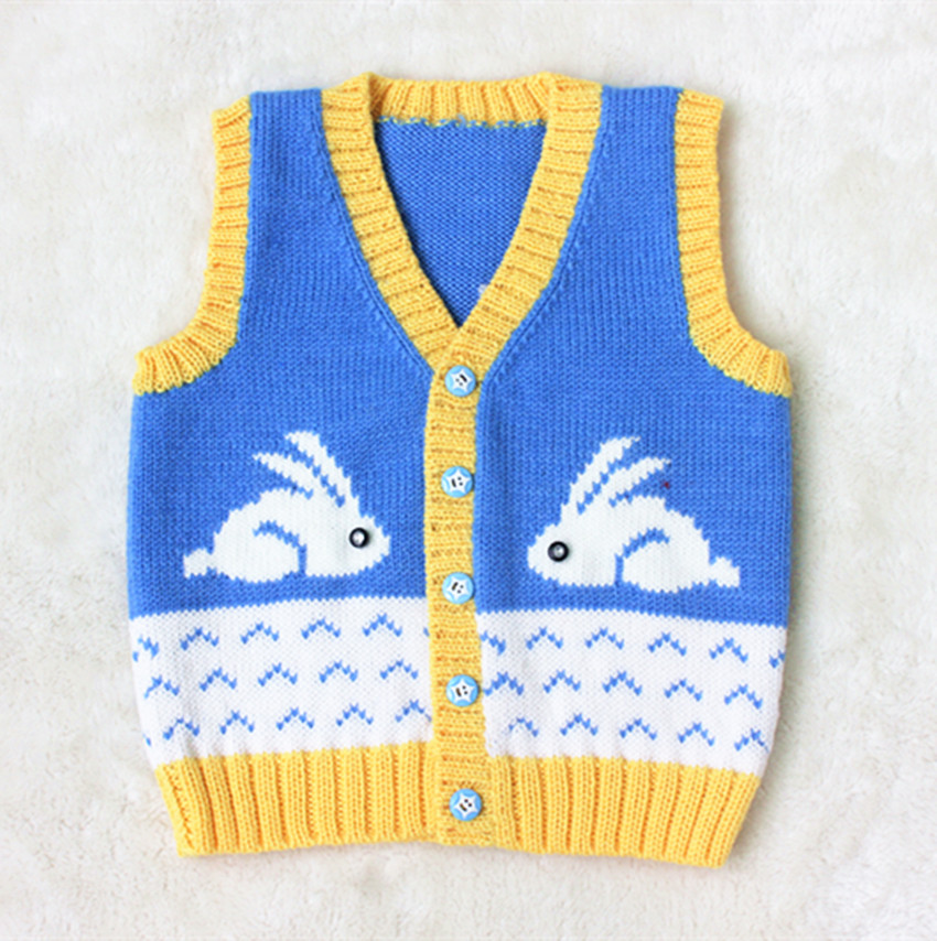 婴幼儿毛衣背心手工编织儿童手织马夹春秋宝宝毛衣