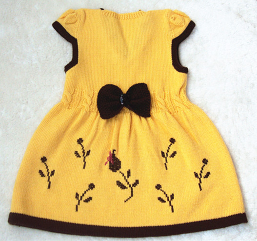 毛线衣裙裙锈背心宝宝手工毛衣裙女童儿童编织毛衣