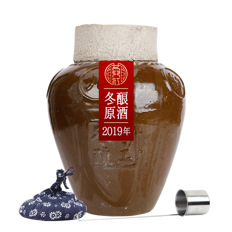 绍兴黄酒女儿红2019年10l大坛半干型20斤花雕手工传统黄酒