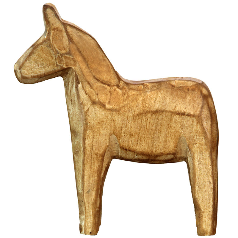 北欧木马摆件木雕复古木质动物小马工艺品家居摆件