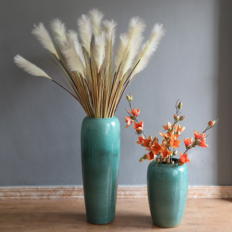 景德镇陶瓷客厅落地干花花瓶水竹插花特大现代欧式花瓶