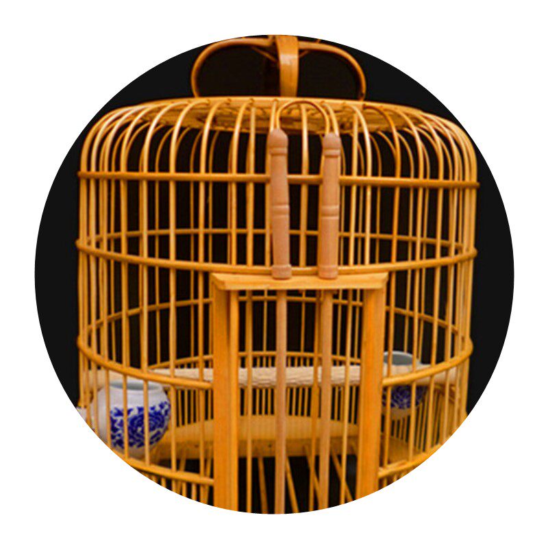 鸟笼花花广式清远竹制精品手工青竹八哥鹩哥鸟笼