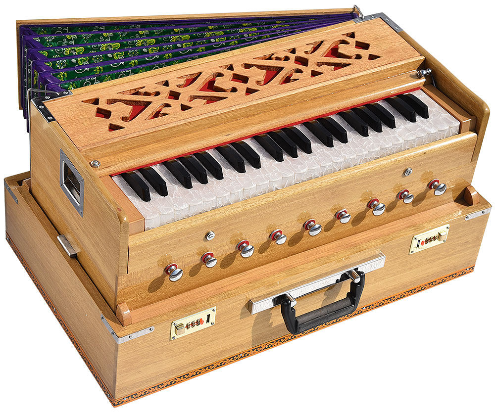 印度进口便携式风琴harmonium八度手提手提箱箱式手风琴风琴
