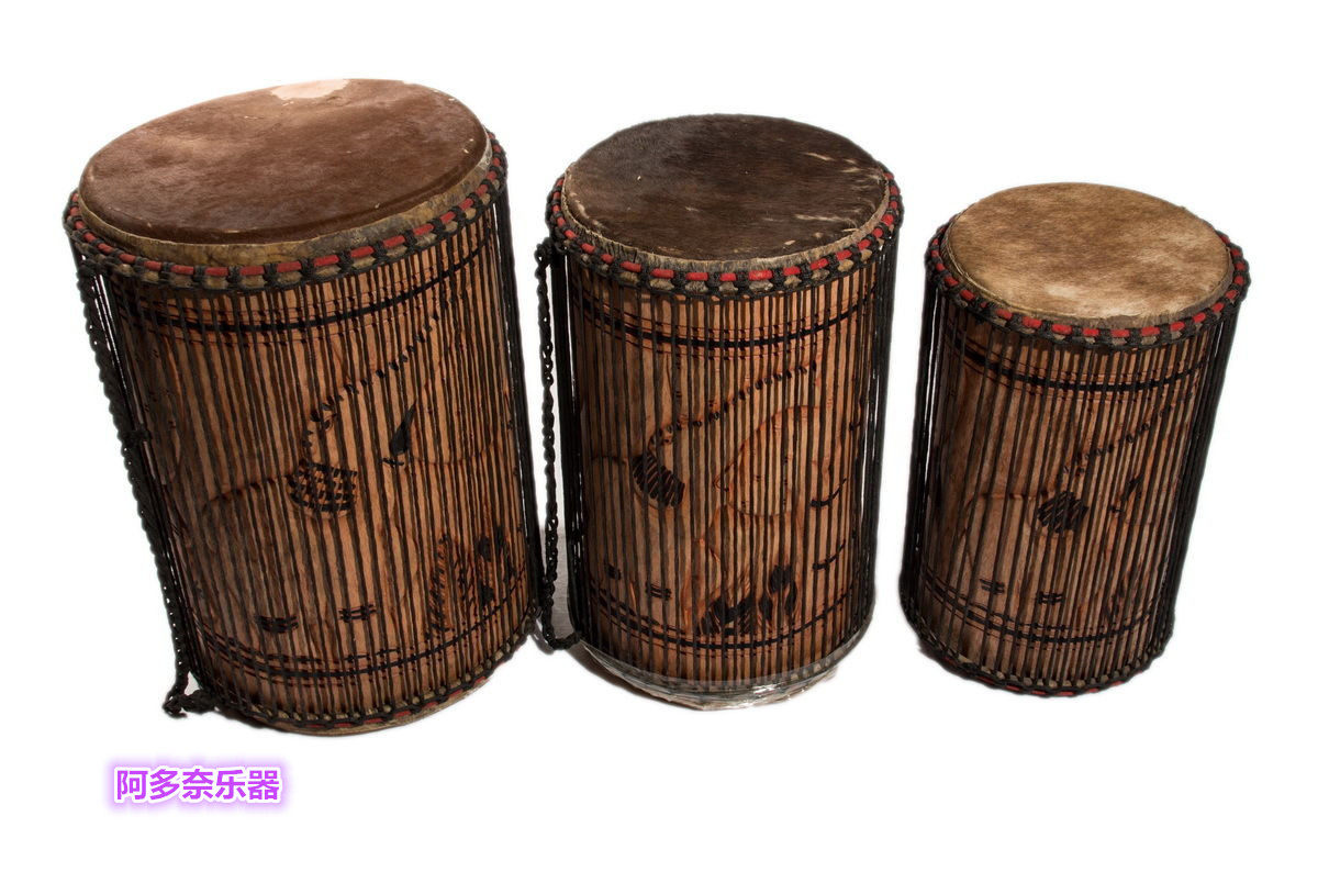进口西非加纳制造墩墩套鼓3个dundun敦敦非洲非洲鼓