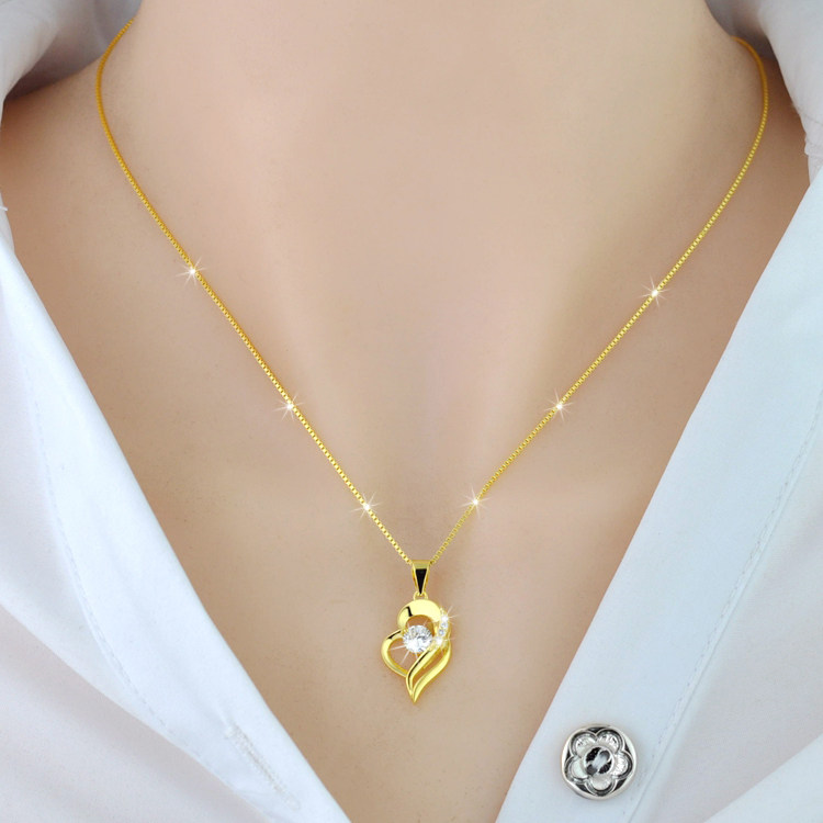 项链s925简约生日女朋友链形锁骨女生纯银金项链项链