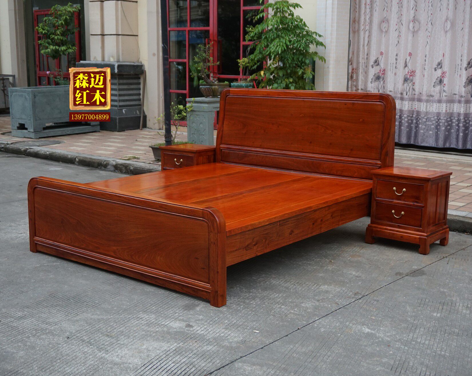 花梨缅甸红木木床加厚独板原木明清品质中式红木床