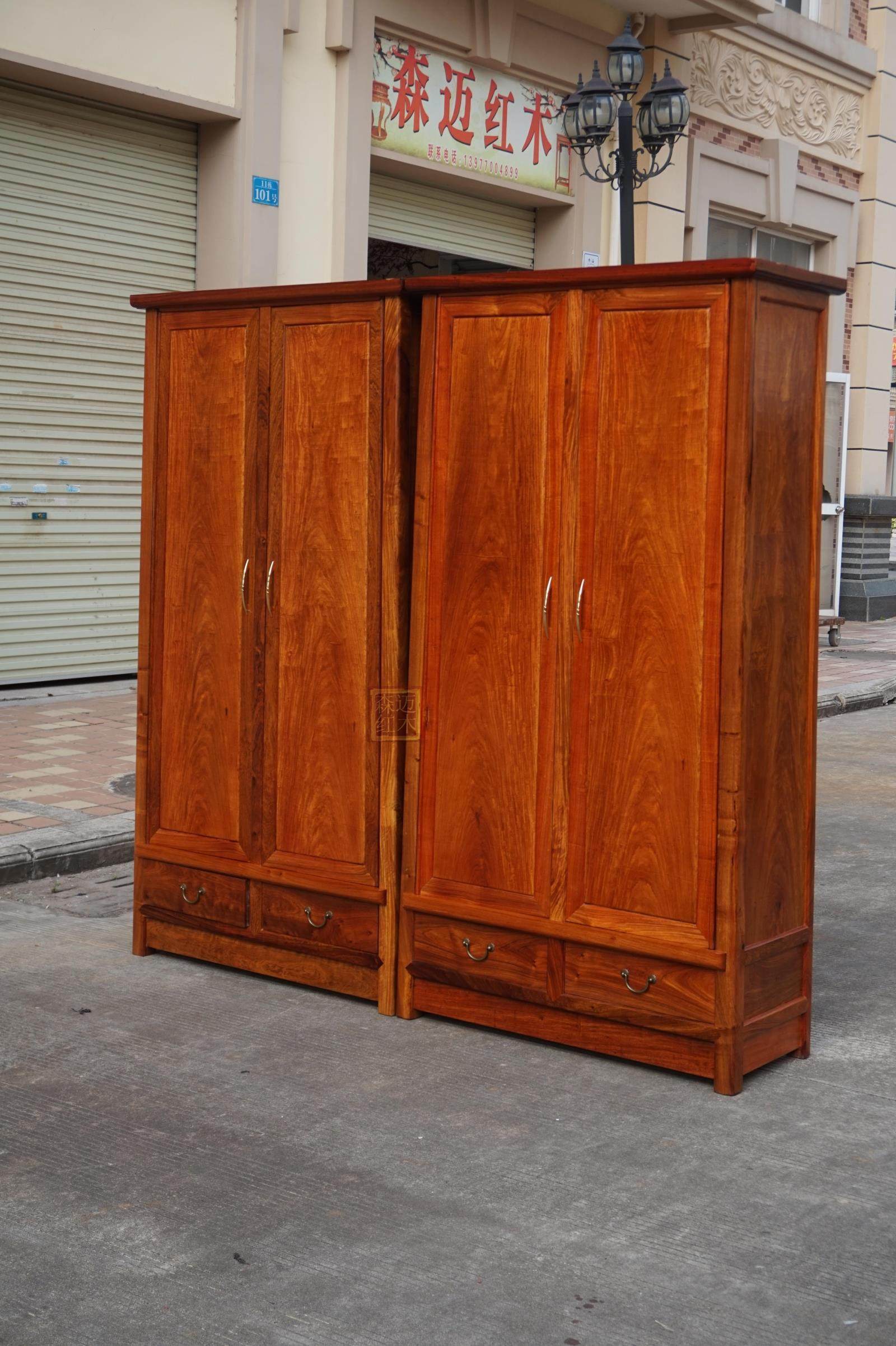 红木衣柜缅甸花梨箱柜加厚独板收纳五斗柜实用简易衣柜