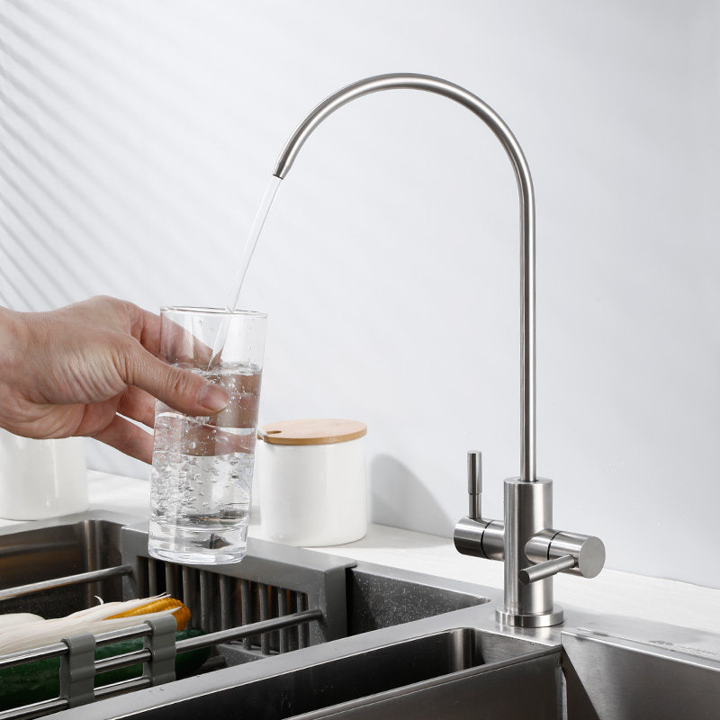 不锈钢鹅颈厨房纯净水净水器饮水2分3分水嘴家用厨房龙头