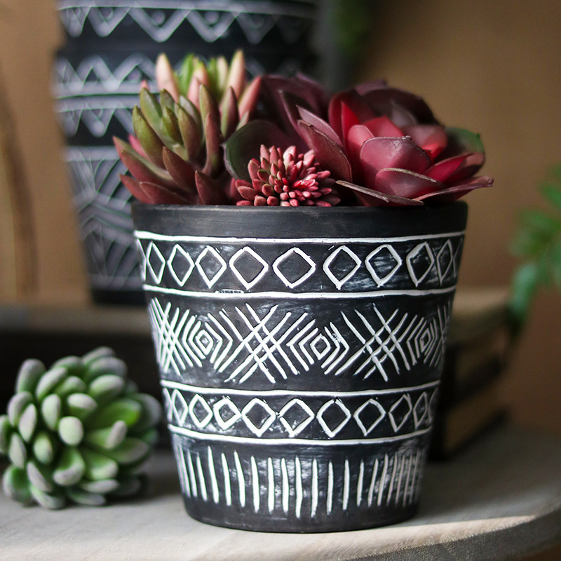 文艺花盆陶瓷花器小号多肉个性纹理桌面阳台花盆
