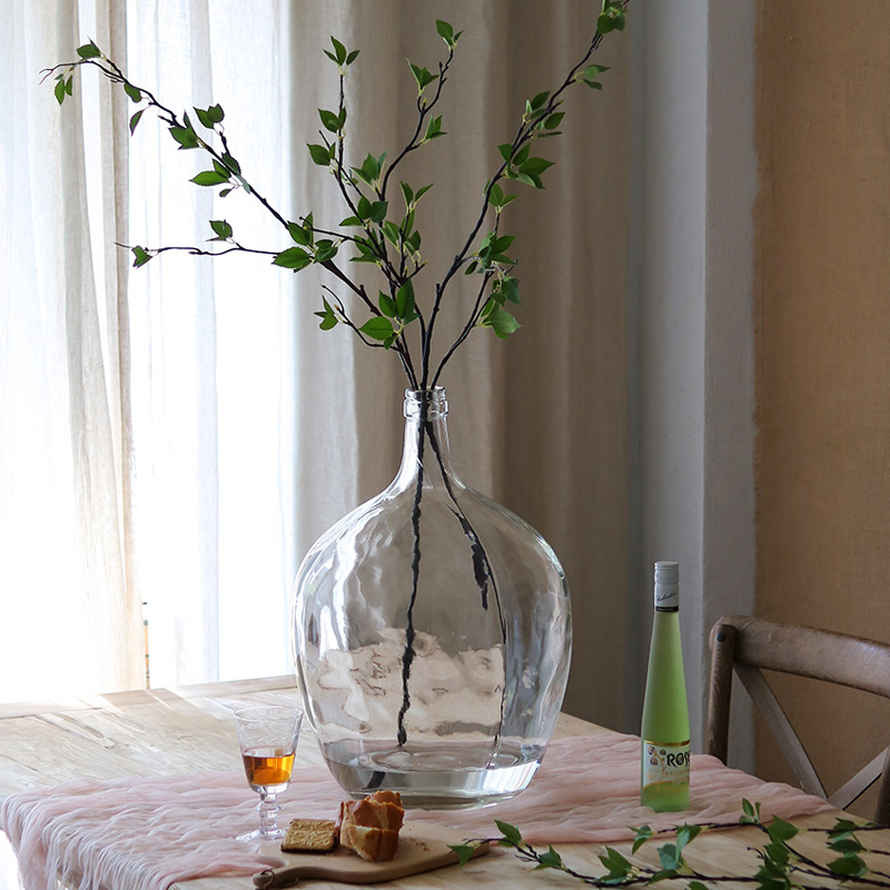 简约细口大肚花瓶透明玻璃大花吊钟马醉木插花花瓶