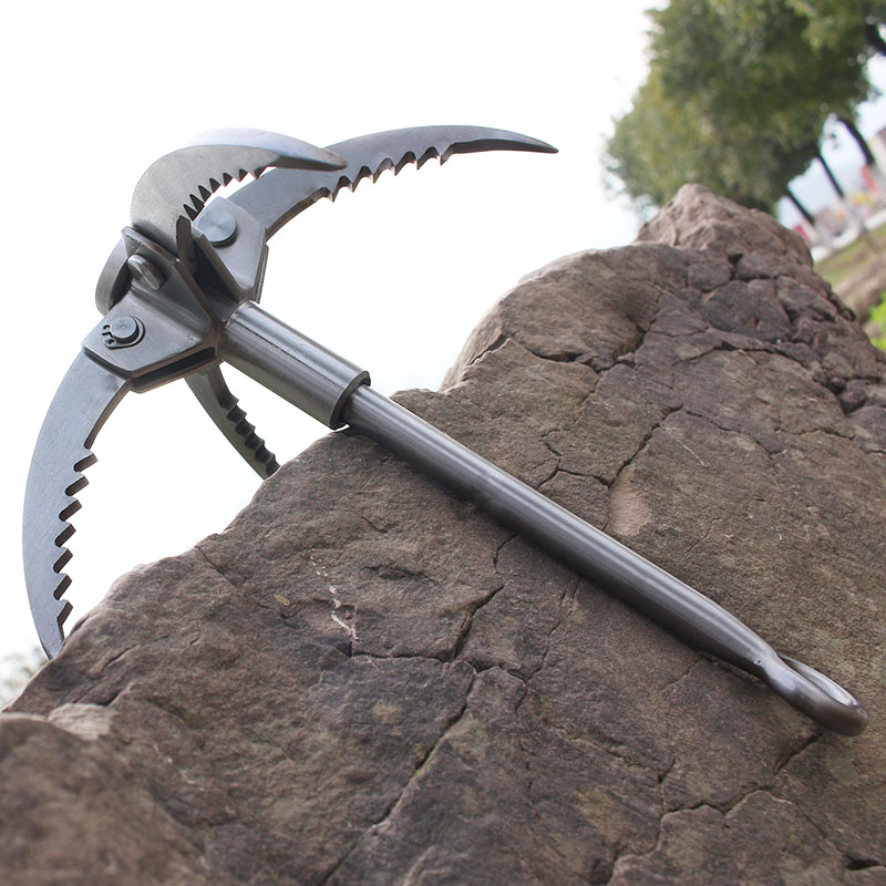 户外登山绳勾爪 钢登山爪攀登 飞虎爪 户外求生攀岩钩 大号加粗