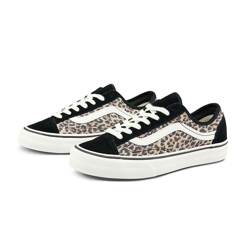 vans范斯新款style豹纹休闲帆布布鞋低帮女板板鞋