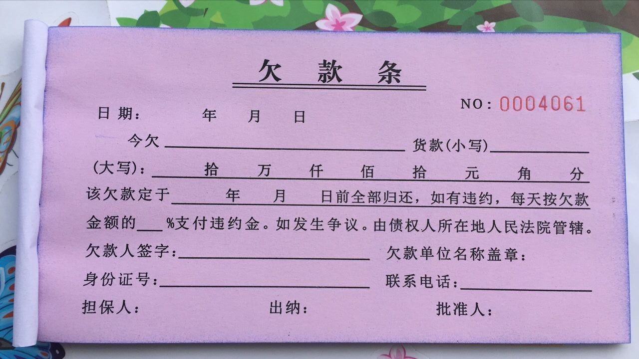 欠款 借条 欠据 条 条欠款 借款 单 一本起卖特价 包邮 本 - 爱购网