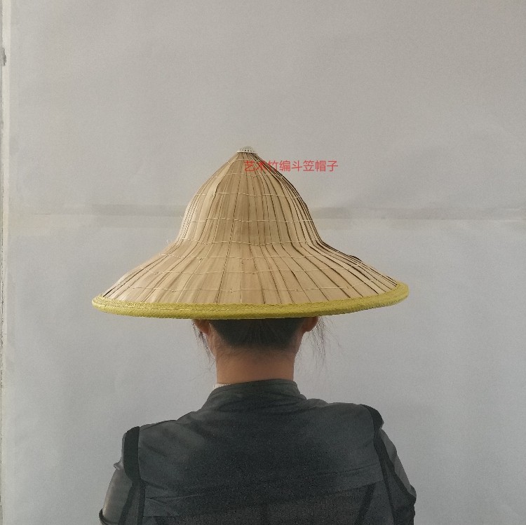 竹编镂空侠客摄影斗笠防雨草帽舞蹈道具农民帽子