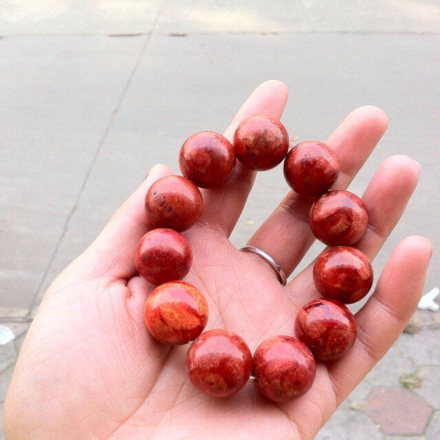 草珊瑚手链单圈圆珠手串男女款本命年佛珠礼品文艺手链