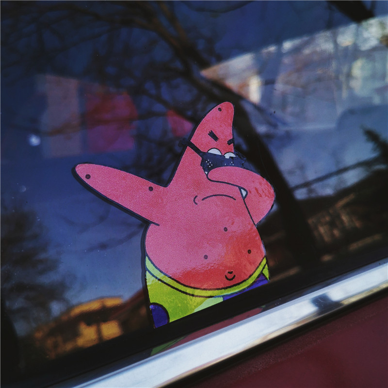 潮流嘻哈手势swag贴纸派大星车窗创意机车汽车汽车装饰贴