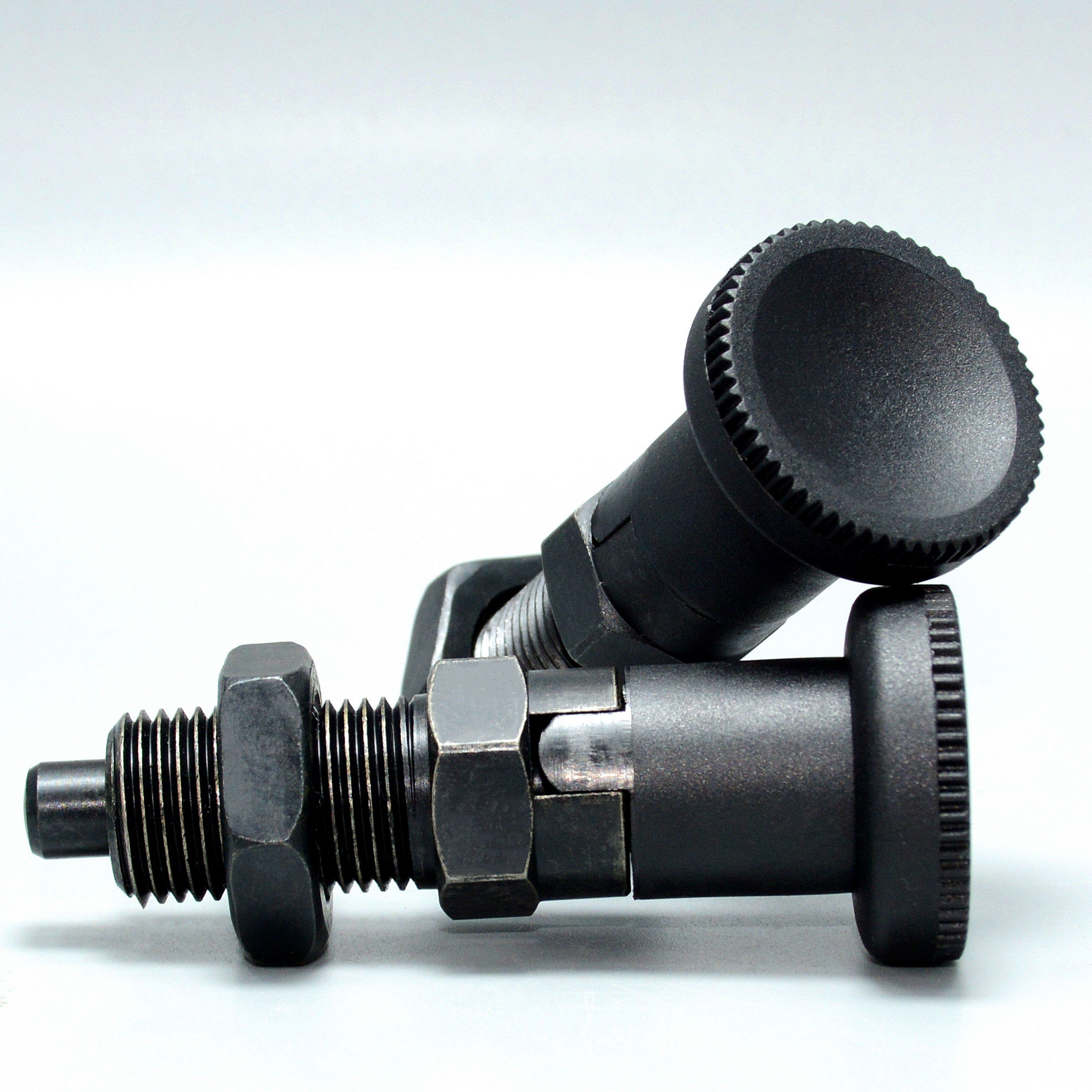 gn617冈特旋钮柱塞碳钢发黑螺纹分度销自锁复位分割固定位弹簧销