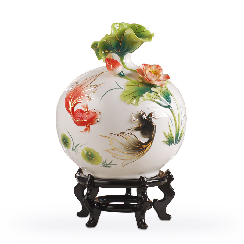 金玉满堂景德镇陶瓷花瓶摆件客厅插花装饰品家居摆设瓷器花瓶