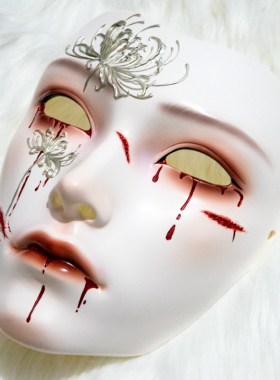 魂作物古风面具全脸男二次元汉服cos国风装饰万圣节道具恐怖面罩艺霏