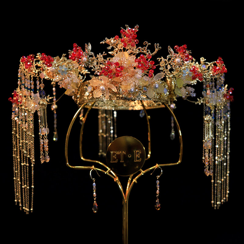 琉璃凤冠新款大气中式古风减龄发饰秀禾头饰发饰