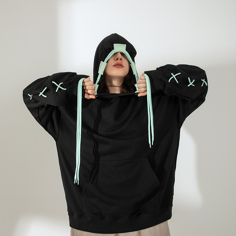 MEROOM潮牌连帽卫衣嘻哈国潮宽松街舞春季薄款休闲无性别情侣外套