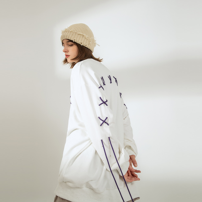 MEROOM 潮牌套头卫衣街头嘻哈国潮宽松秋季上衣休闲街舞薄款情侣