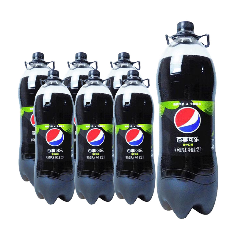 多省包邮百事可乐pepsi青柠味无糖碳酸饮料汽水2l6瓶整箱