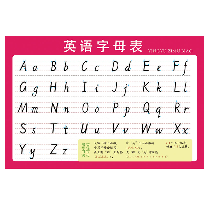 26个拼音拼音字母字母表英语字母挂图小学生学习墙贴玩具挂图