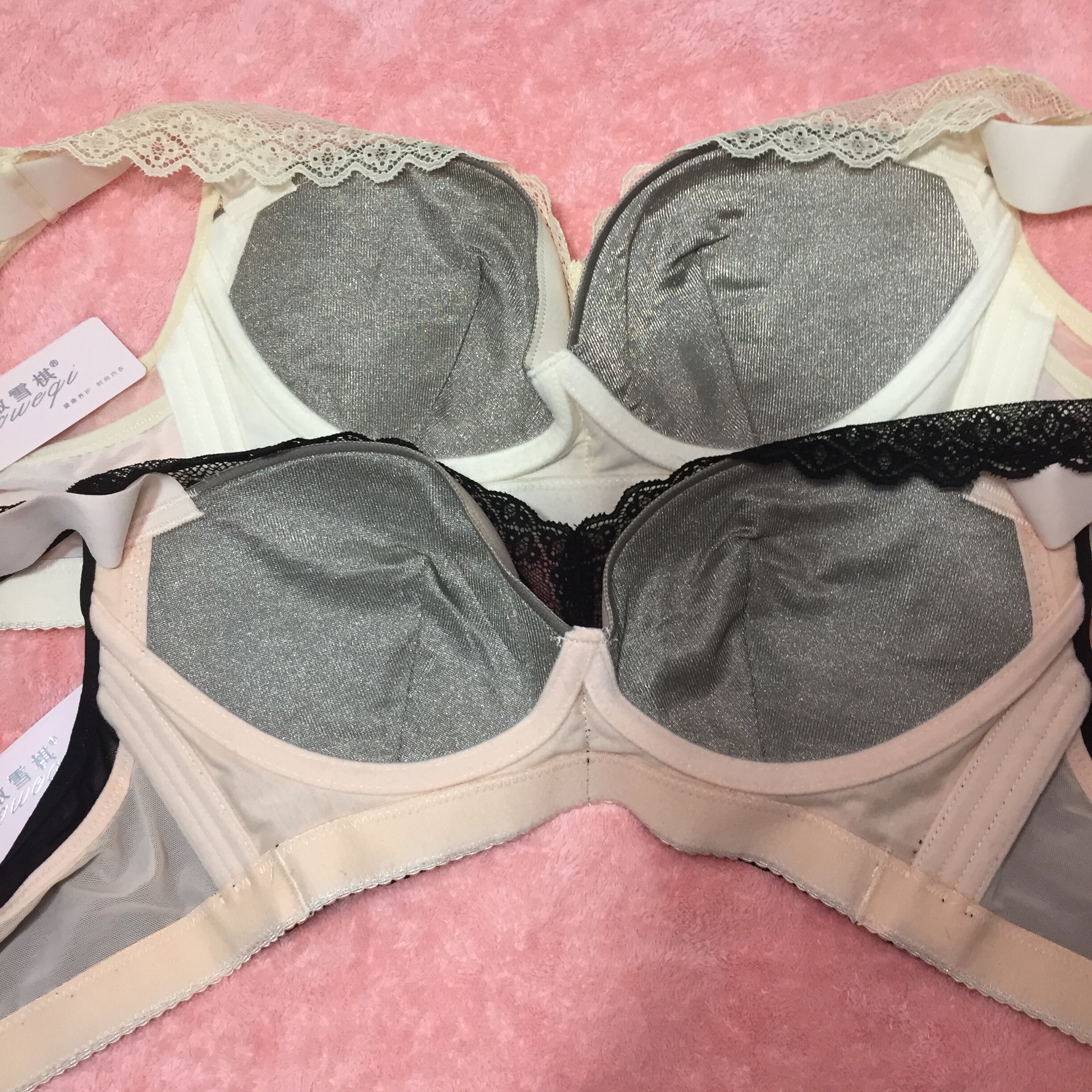 傲雪棋小胸聚拢纤维内衣1079中厚美背蕾丝胸罩文胸