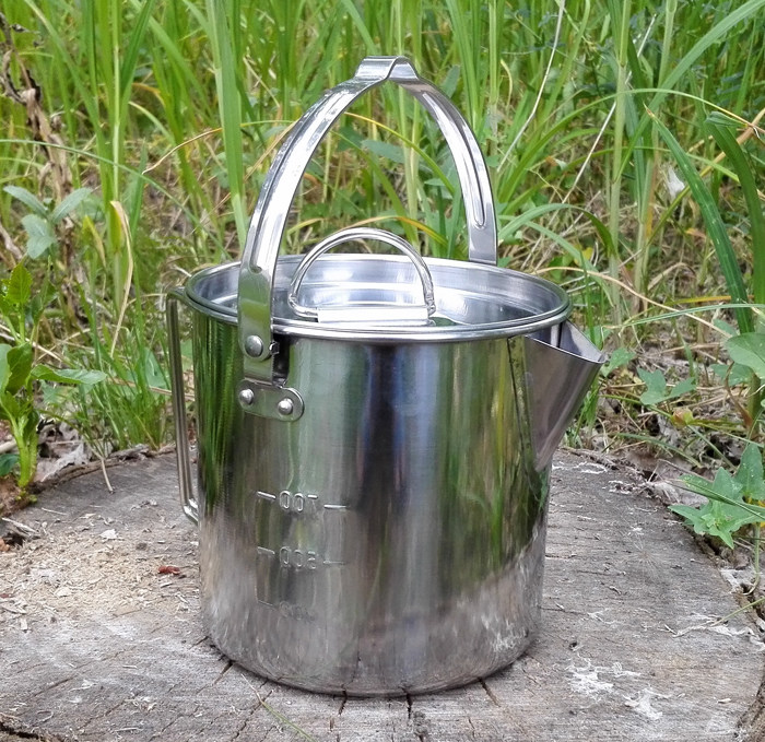 52bushcraft户外 野营 野餐 不锈钢锅 吊锅 出口日本 1.2l 炊具