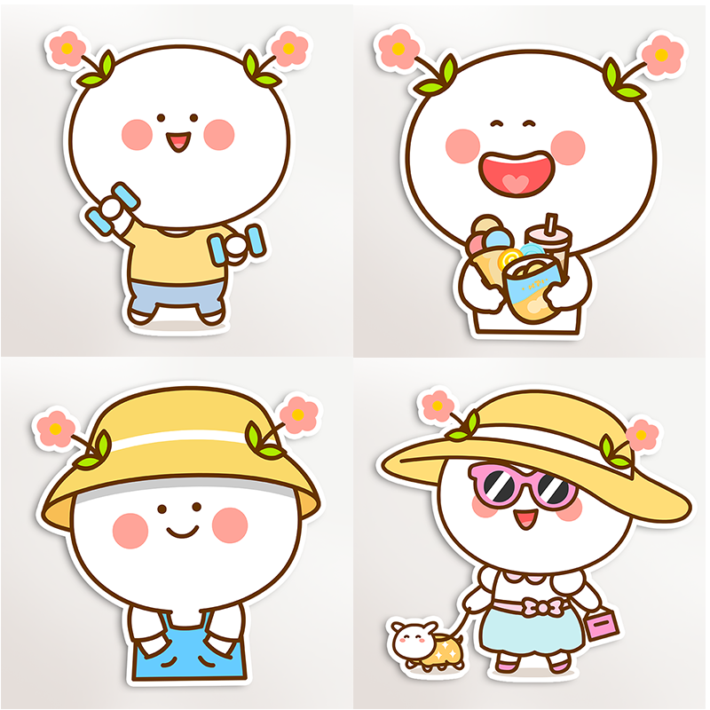 冰箱二花卡通动漫可爱贴磁个性创意亚克力磁力冰箱磁性贴