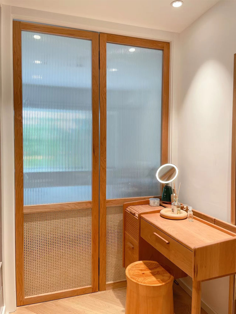 藤编门定制日式推拉门隐形门厨房卧室隔断茶楼新中式门实木折叠门