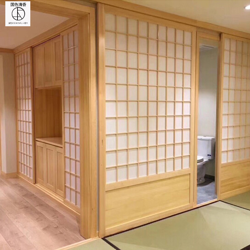 定制日式榻榻米格子门推拉门和室门移门拉门隔断实木门定制障子门