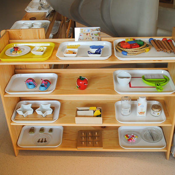 蒙氏生活区蒙台梭利博苑幼儿园教具托盘长方形塑料大中其它早教玩具类