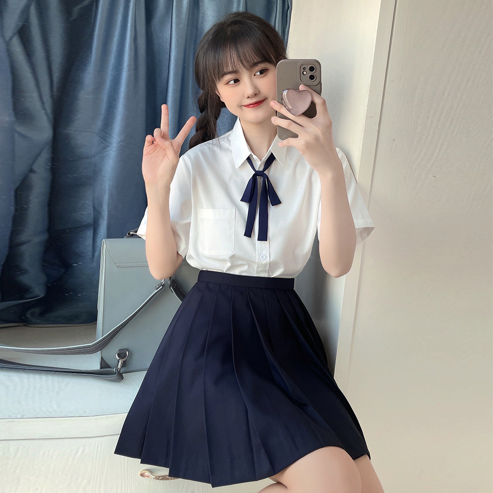 pj衬衫生女学生系长款风日学院短袖jk制作工衬衫