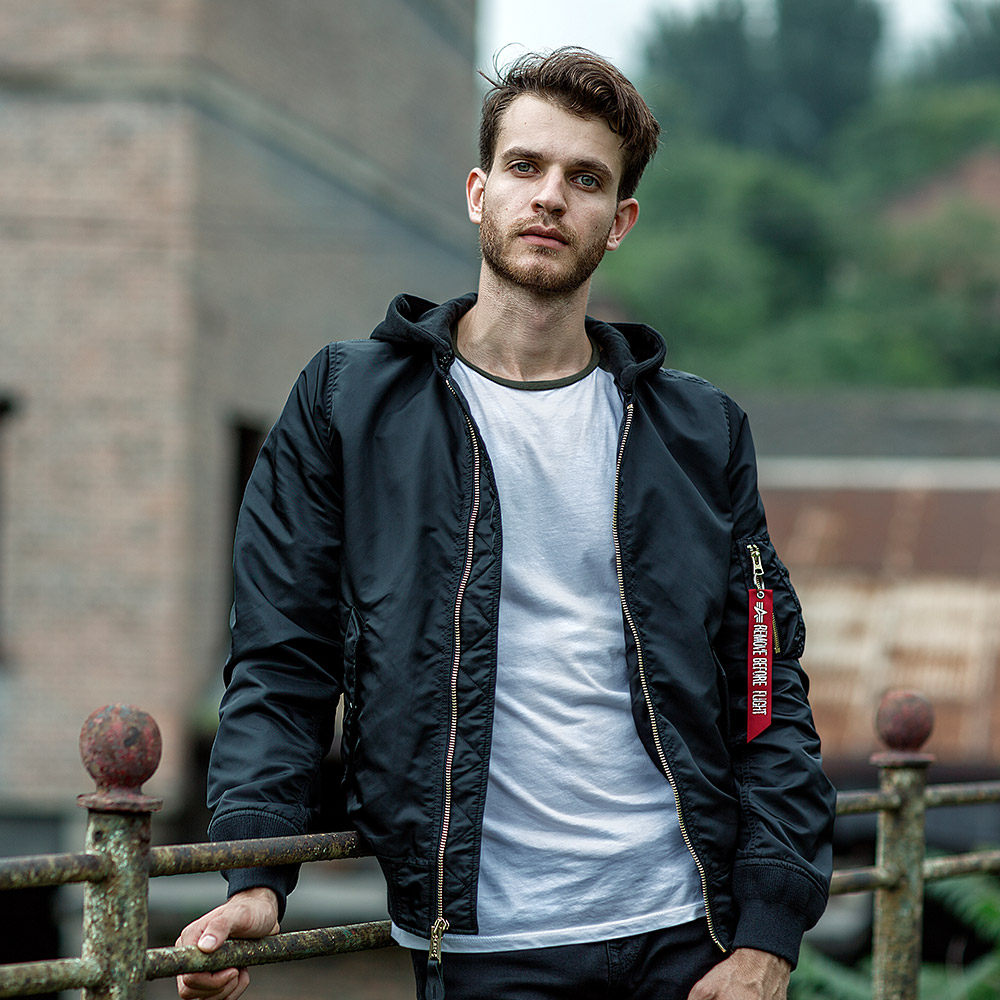 现货alpha阿尔法工业l2b连帽款修身男款飞行夹克夹克