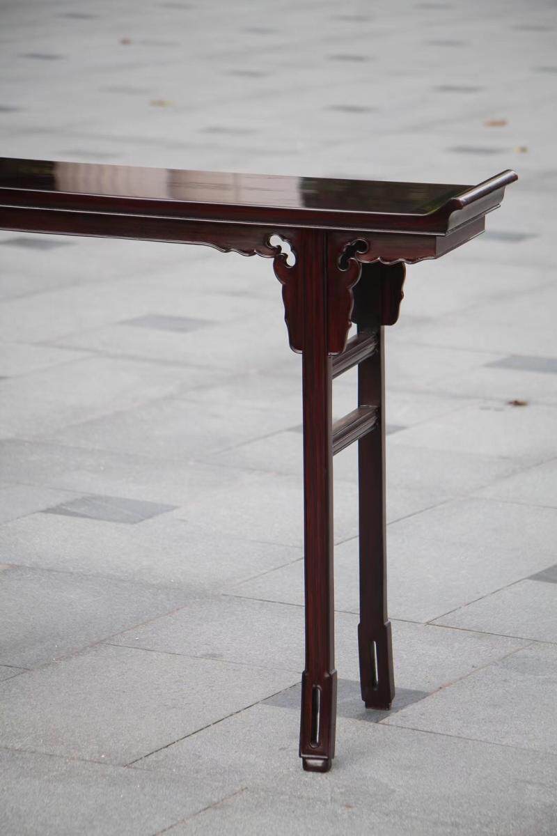 赞比亚血檀条案翘头案玄关红木家具客厅书房摆设中式条案