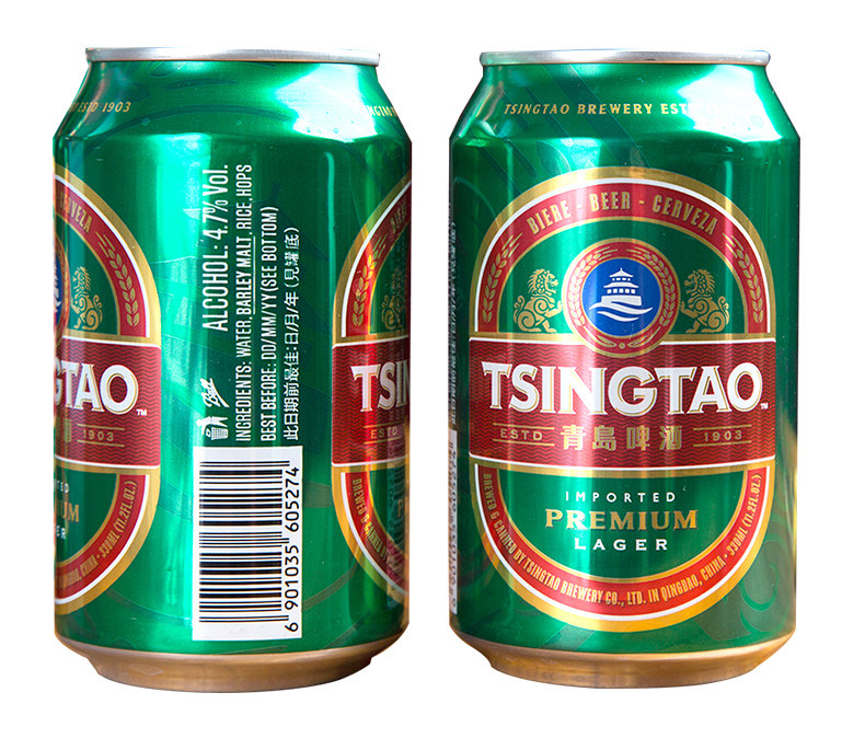 山东特产青岛啤酒新款双狮狮子版绿罐330ml24麦芽5度啤酒