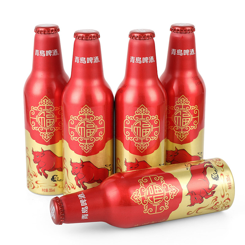山东特产青岛啤酒鸿运当头牛气冲天355ml12铝瓶喜庆掌柜推荐 包邮