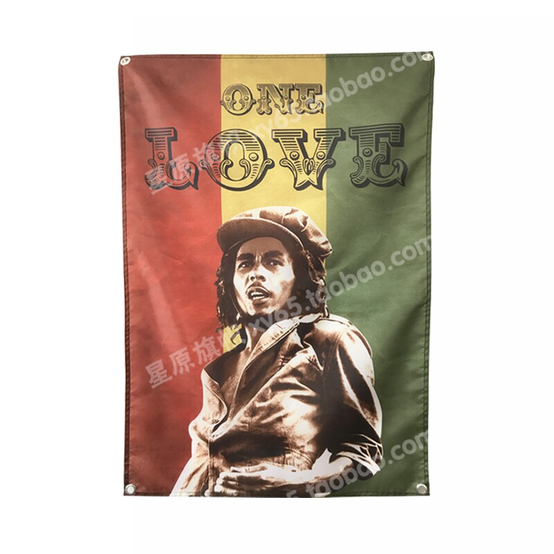 雷鬼reggae牙买加风格摇滚挂布挂旗装饰背景酒吧壁饰