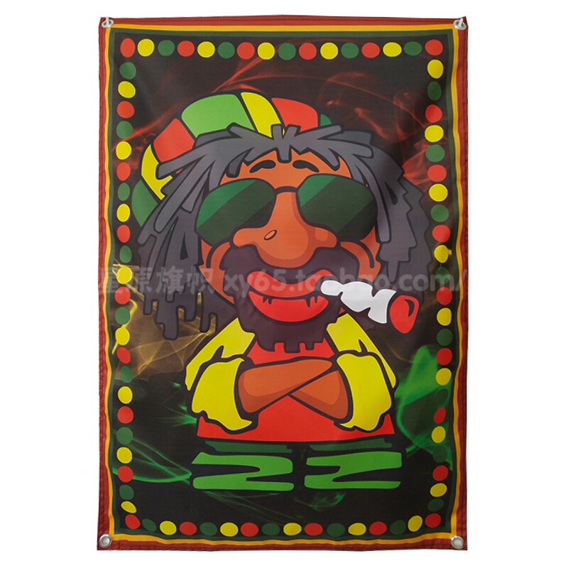 定制雷鬼牙买加红黄绿摇滚酒吧脏辫工作室reggae壁饰