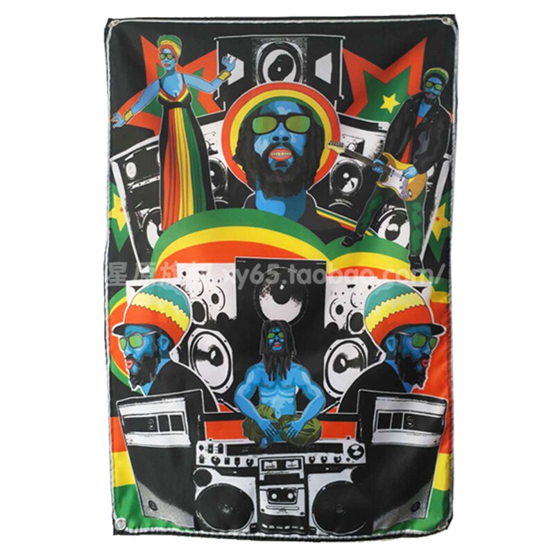 接受定制雷鬼raggaereggae风格摇滚挂布挂旗酒吧壁饰