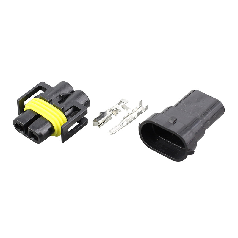 汽车车灯防水插头插座h11雾灯远近光灯连接器连接器