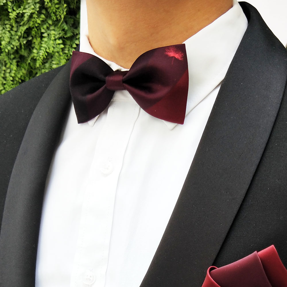 海德公园原创包邮结婚新郎伴郎渐变西服韩版合欢花男士领花领结男