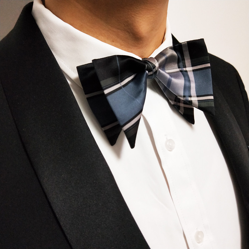 公园原创包邮韩英伦格纹新郎伴郎婚礼领结