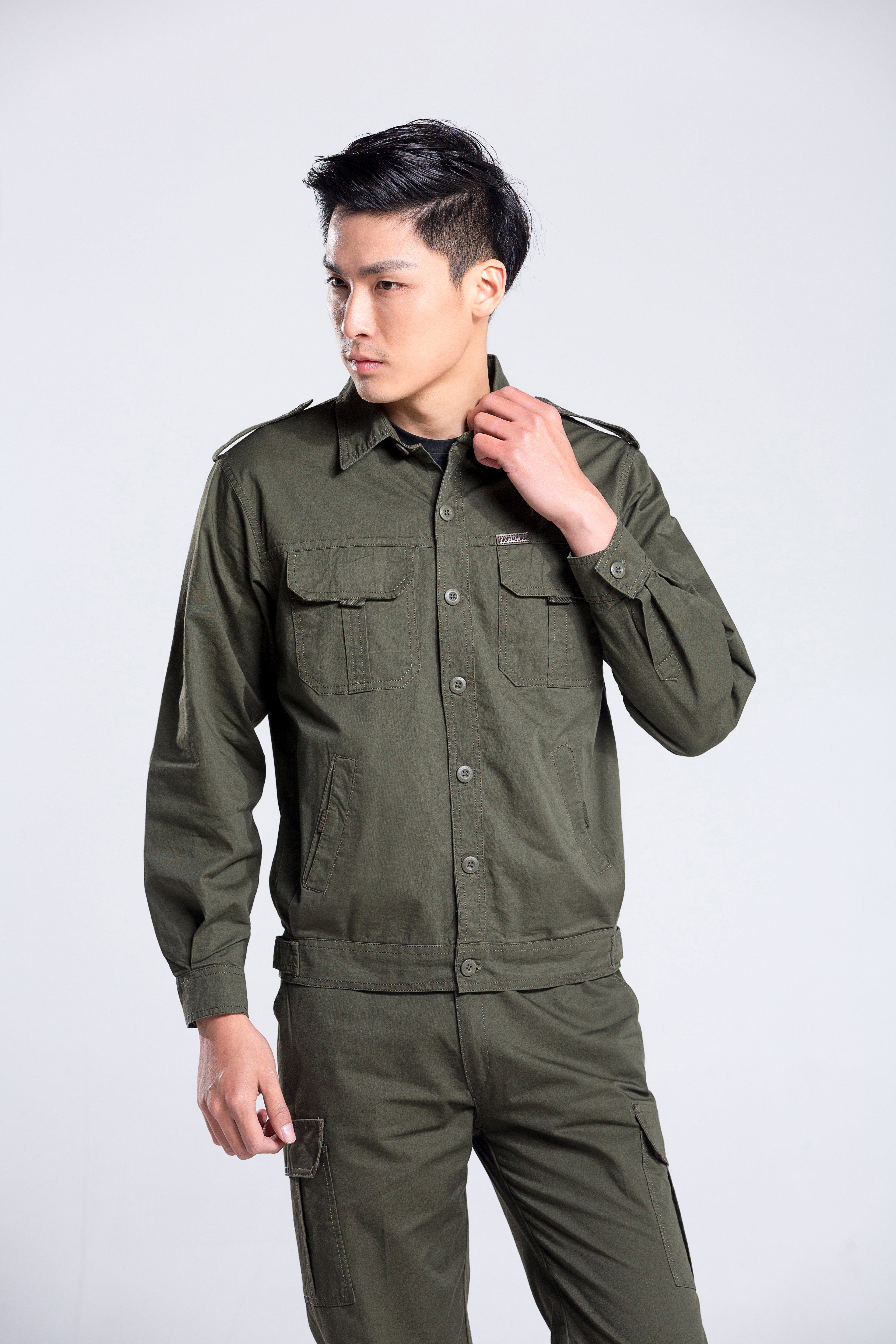 夏季薄款男士长袖工作服套装纯棉劳保服 焊工服套装男工装夏天薄