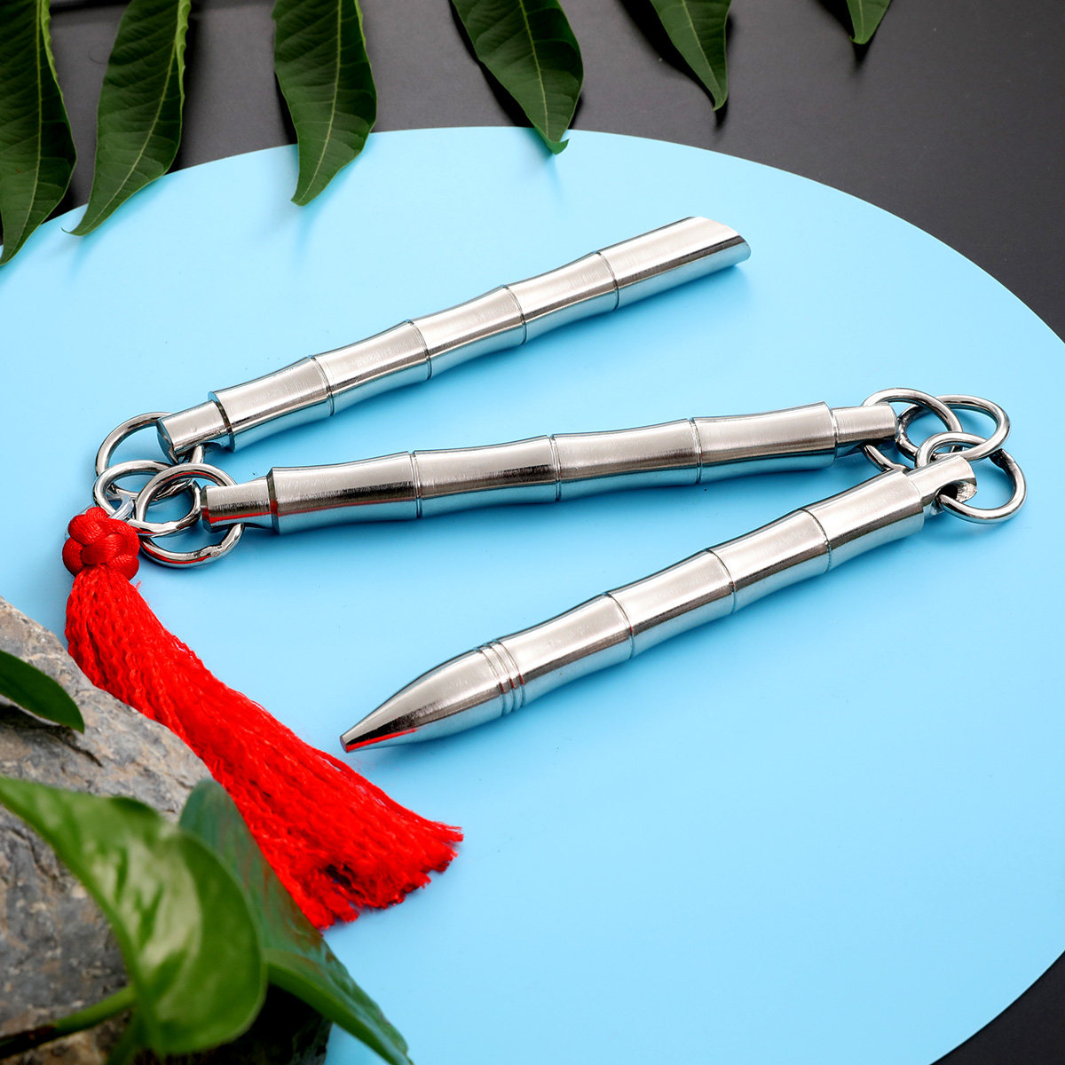 不锈钢煌龙大号实料抽鞭加粗加重袖鞭三节三节甩棍