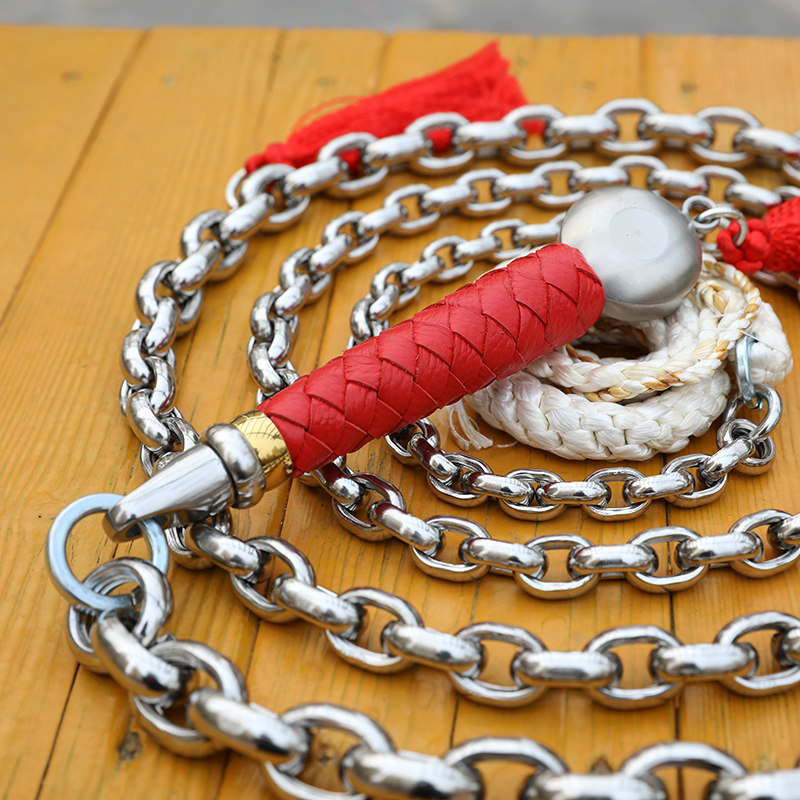 煌龙不锈钢响鞭麒麟花式甩鞭钢鞭健身鞭花鞭初九节鞭