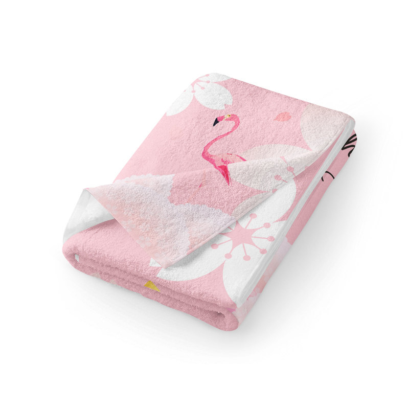 包邮原创设计火烈鸟ins樱花情侣毛巾少女心竹毛巾